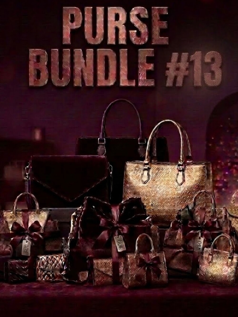 Purse Bundle #13 - Mixed Brown and Gold Women’s Handbag Set